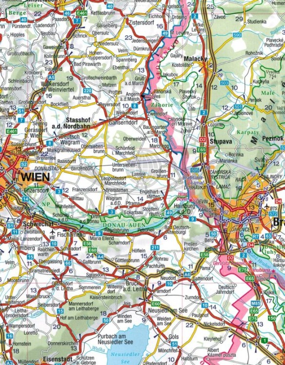 Czechy i Słowacja 1:550 000. Mapa samochodowa wydawnictwa ExpressMap. Fragment 1