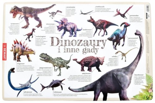 Dinozaury i inne gady. Podkładka na biurko wydawnictwa Demart