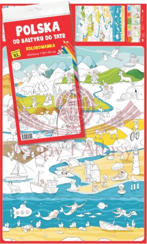 Polska. Od Bałtyku do Tatr. Składana kolorowanka XL