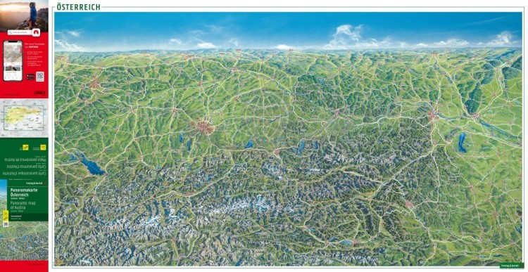Austria. Mapa panoramiczna wydawnictwa Freytag & Berndt. Pierwsza strona