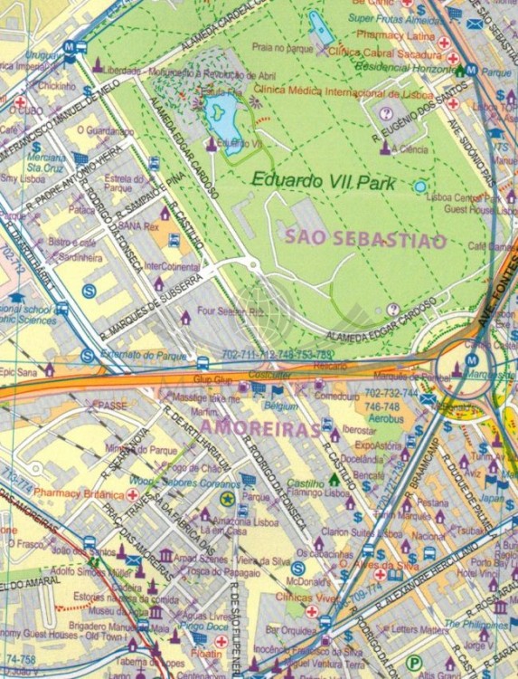 Lizbona i Portugalia. Wodoodporna mapa samochodowo-turystyczna wydawnictwa ITMB. Fragment 2