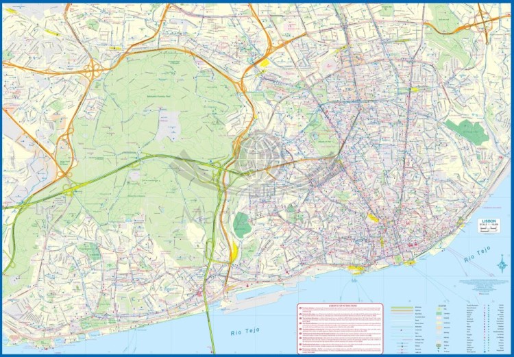 Lizbona i Portugalia. Wodoodporna mapa samochodowo-turystyczna wydawnictwa ITMB. Druga strona