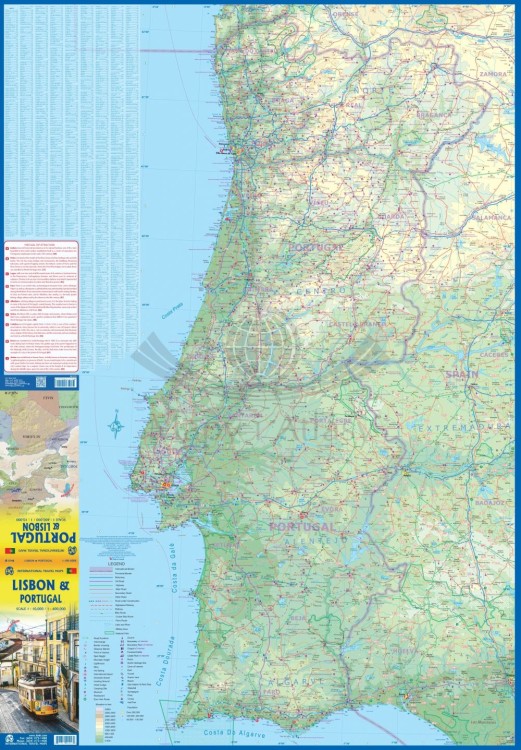 Lizbona i Portugalia. Wodoodporna mapa samochodowo-turystyczna wydawnictwa ITMB. Pierwsza strona