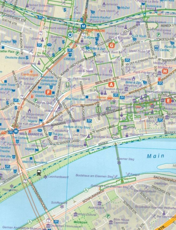 Frankfurt i środkowe Niemcy. Wodoodporna mapa samochodowo-turystyczna wydawnictwa ITMB. Fragment 3