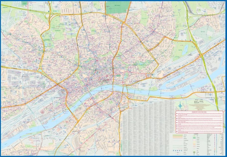 Frankfurt i środkowe Niemcy. Wodoodporna mapa samochodowo-turystyczna wydawnictwa ITMB. Druga strona