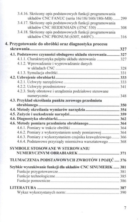 Obsługa i programowanie obrabiarek CNC. Podręcznik operatora. Poradnik wydawnictwa KaBe. Spis treści 3
