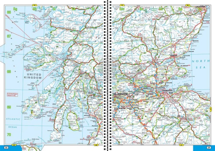 Europa 1:800 000. Atlas samochodowy wydawnictwa Falk. Przykładowe strony 4