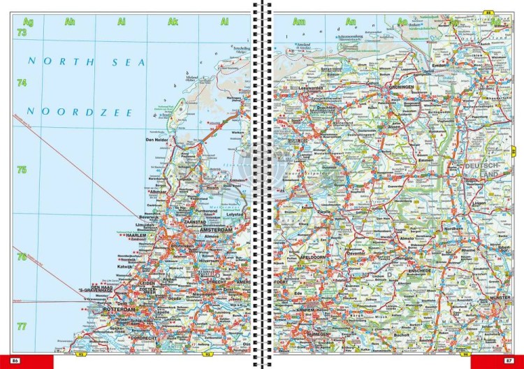 Europa 1:800 000. Atlas samochodowy wydawnictwa Falk. Przykładowe strony 5
