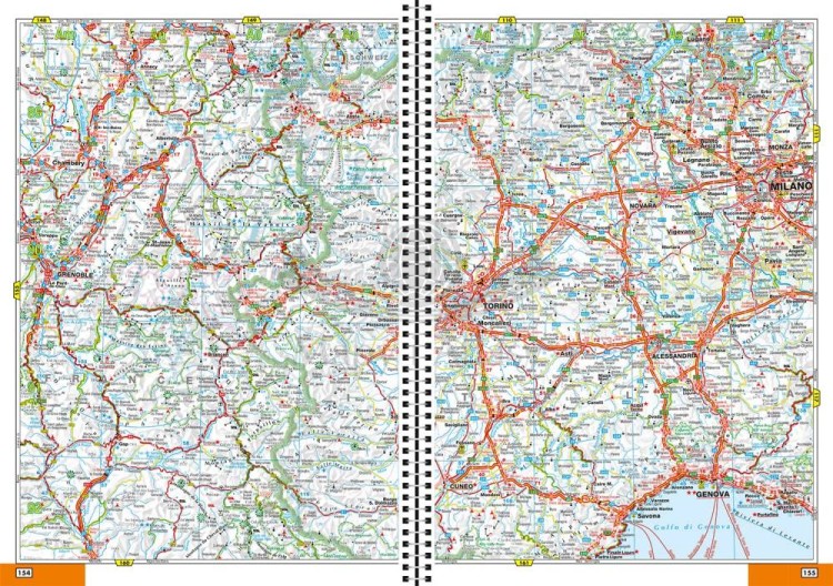Europa 1:800 000. Atlas samochodowy wydawnictwa Falk. Przykładowe strony 6