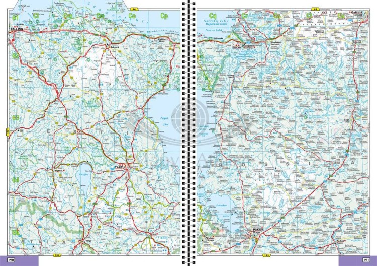 Europa 1:800 000. Atlas samochodowy wydawnictwa Falk. Przykładowe strony 7
