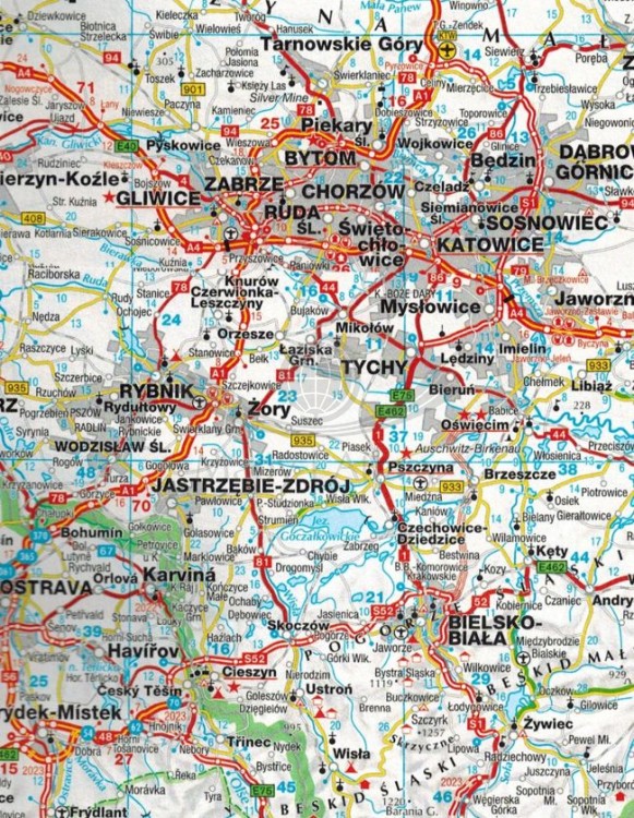 Europa 1:800 000. Atlas samochodowy wydawnictwa Falk. Fragment 4
