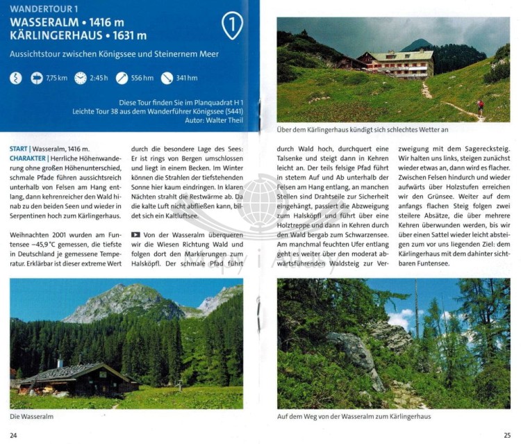 Saalfelden, Saalbach-Hinterglemm, Zell am See. Wodoodporna mapa turystyczna 30 wydawnictwa Kompass. Mini przewodnik - przykładowe strony 1