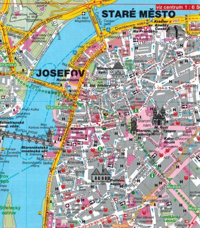 Praga 1:10 000. Mapa / Plan miasta wydawnictwa Freytag & Berndt. Fragment 1