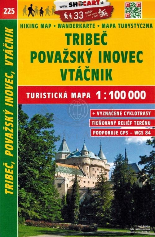 Trybecz, Góry Inowieckie / Tribec, Povazsky Inovec, Vtacnik. Mapa turystyczna 225. Shocart