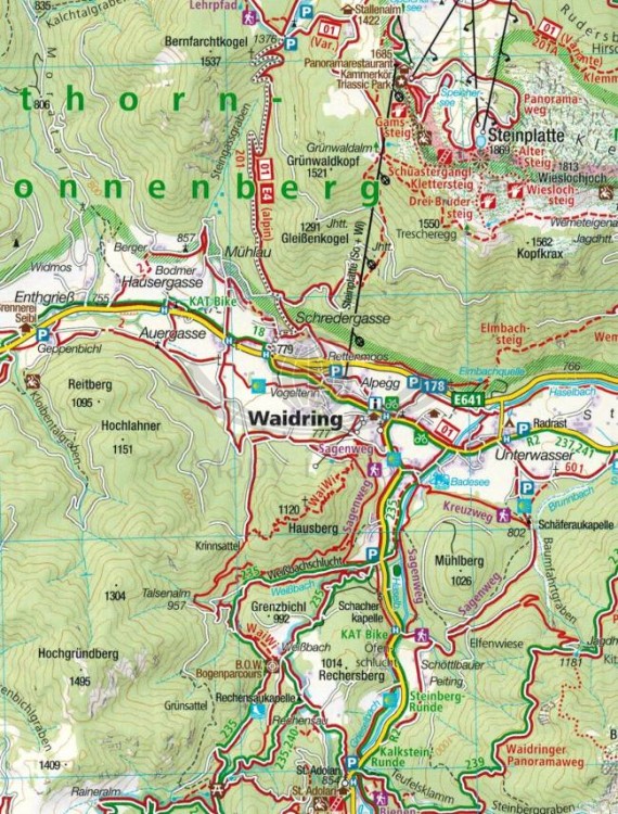 Berchtesgadener Land Chiemgauer Alpen. Mapa turystyczna wydawnictwa Kompass. Fragment 2