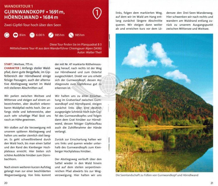 Berchtesgadener Land Chiemgauer Alpen. Mapa turystyczna wydawnictwa Kompass. Mini przewodnik - przykładowe strony 1