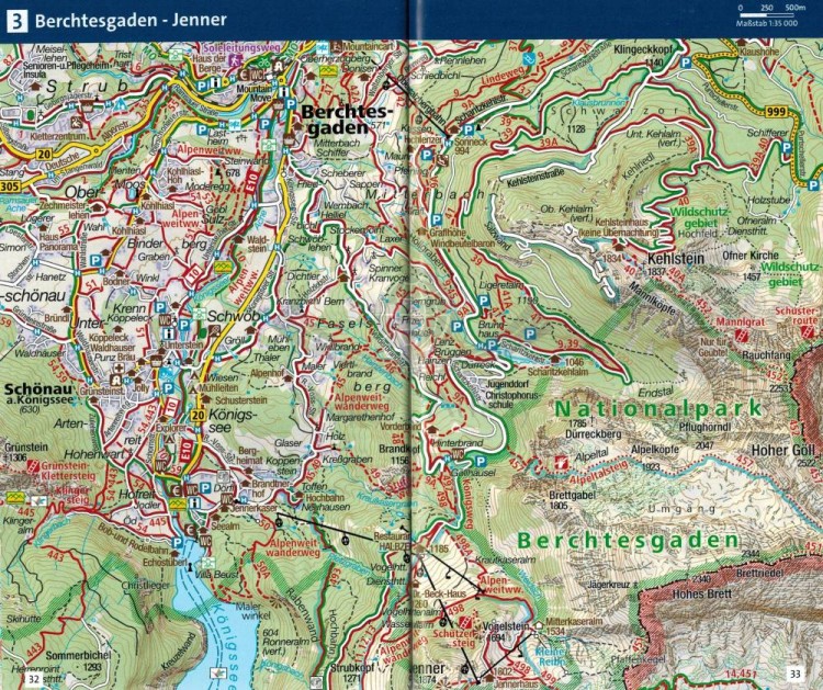 Berchtesgadener Land Chiemgauer Alpen. Mapa turystyczna wydawnictwa Kompass. Mini przewodnik - przykładowe strony 2