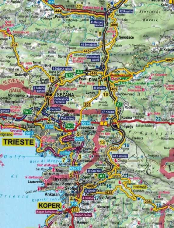 Chorwacja i Czarnogóra - wybrzeże. Laminowana mapa samochodowo-turystyczna wydawnictwa ExpressMap. Fragment 1