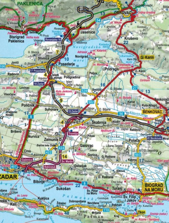 Chorwacja i Czarnogóra - wybrzeże. Laminowana mapa samochodowo-turystyczna wydawnictwa ExpressMap. Fragment 2