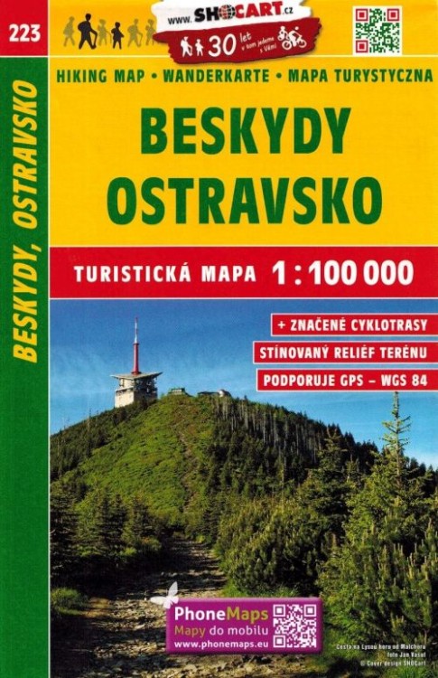 Beskidy, Ostravsko, Beskid Śląsko-Morawski. Mapa turystyczna 223 wydawnictwa Shocart. Okładka