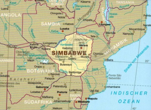 Zimbabwe 1:800 000. Wodoodporna mapa samochodowa wydawnictwa Reise Know-How. Zasięg