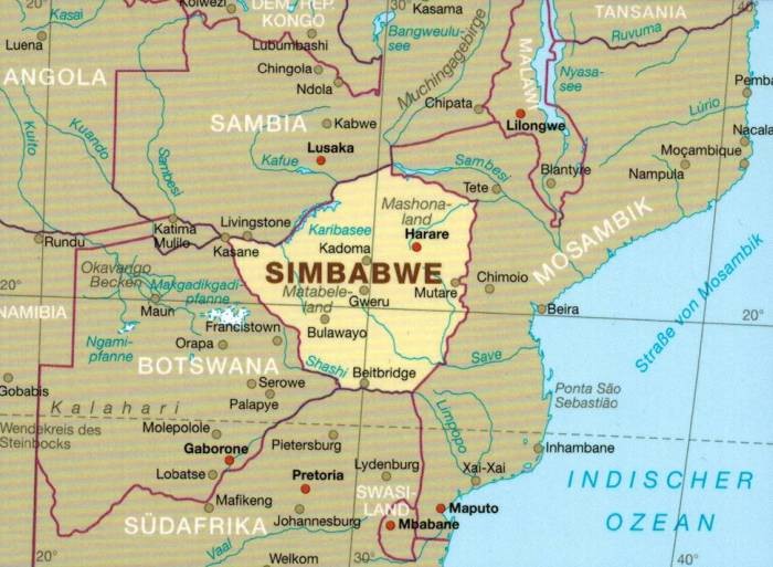 Zimbabwe 1:800 000. Wodoodporna mapa samochodowa wydawnictwa Reise Know-How. Zasięg