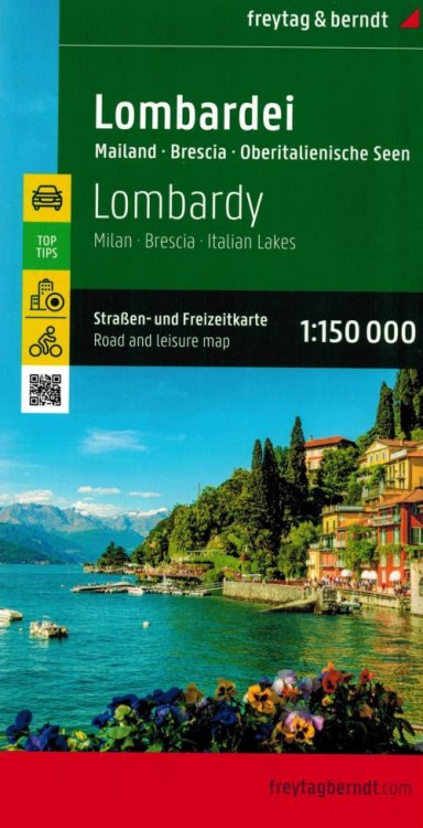 Lombardia, Mediolan, Brescia, Jezioro Garda. Mapa samochodowo-turystyczna wydawnictwa Freytag & Berndt. Okładka
