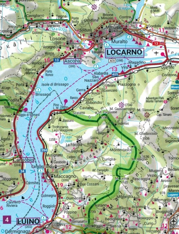 Lombardia, Mediolan, Brescia, Jezioro Garda. Mapa samochodowo-turystyczna wydawnictwa Freytag & Berndt. Fragment 1