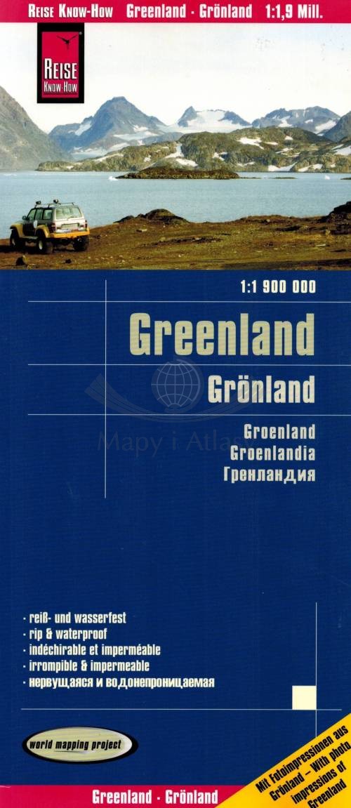 Grenlandia 1:1 900 000. Wodoodporna mapa samochodowa. Reise Know-How
