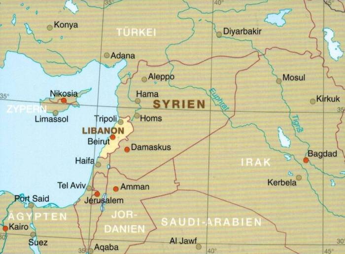 Liban 1:200 000. Wodoodporna mapa samochodowo-turystyczna wydawnictwa Reise Know-How. Zasięg