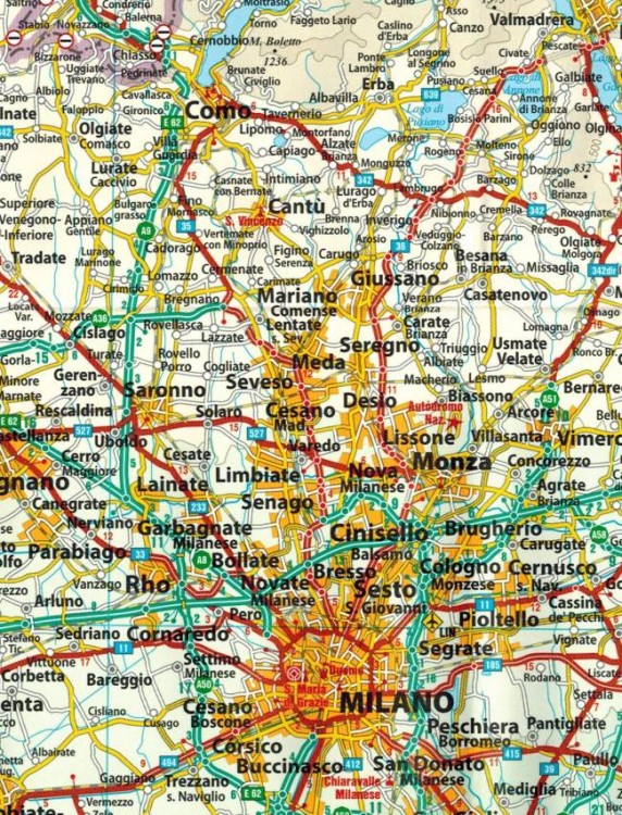 Włochy północne 1:400 000. Wodoodporna mapa samochodowo-turystyczna wydawnictwa Reise Know-How. Fragment 1