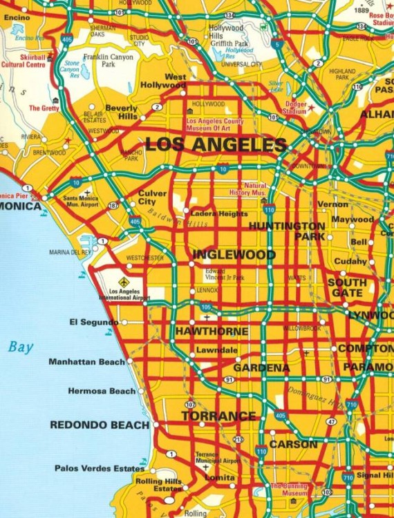 USA / Stany Zjednoczone: Kalifornia 1:850 000. Wodoodporna mapa samochodowo-turystyczna /6/ wydawnictwa Reise Know-How. Fragment 3