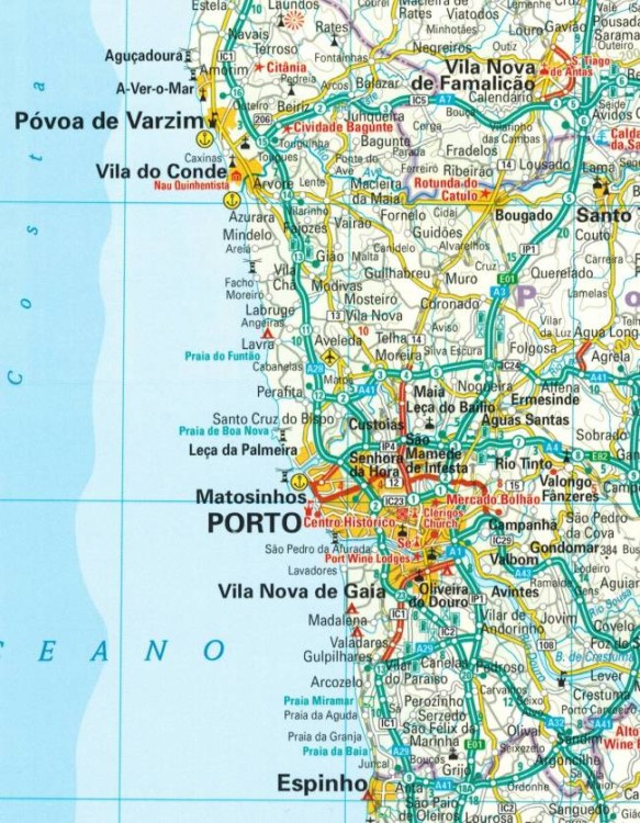 Portugalia 1:350 000. Wodoodporna mapa samochodowo-turystyczna wydawnictwa Reise Know-How. Fragment 2