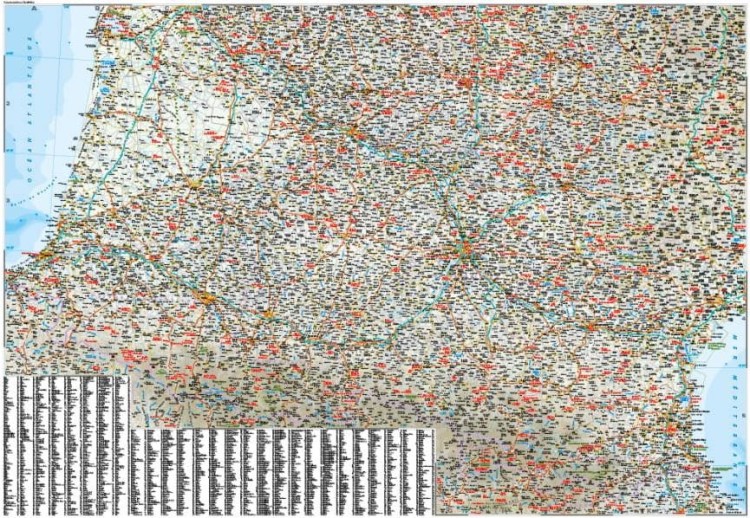 Francja, część południowa. Wodoodporna mapa samochodowo-turystyczna wydawnictwa Reise Know-How. Druga strona
