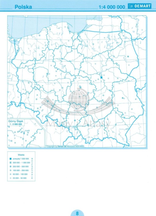 Geografia. Mapy konturowe wydawnictwa Demart. Przykładowa strona 1