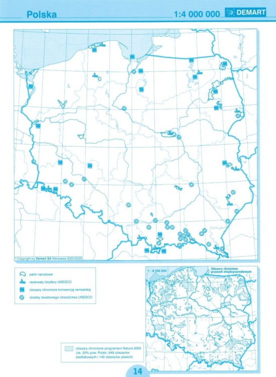 Geografia. Mapy konturowe wydawnictwa Demart. Przykładowa strona 2