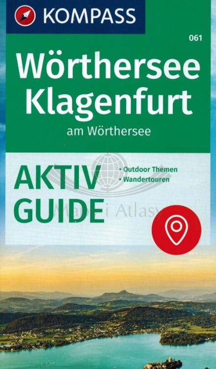 Wörthersee, Klagenfurt am Wörthersee. Wodoodporna mapa samochodowo-turystyczna 061 wydawnictwa Kompas. Mini przewodnik - okładka