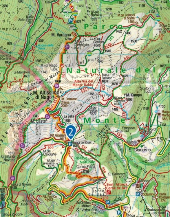 Jezioro Garda / Gardasee. Wodoodporna mapa samochodowo-turystyczna 102 wydawnictwa Kompass. Fragment 1