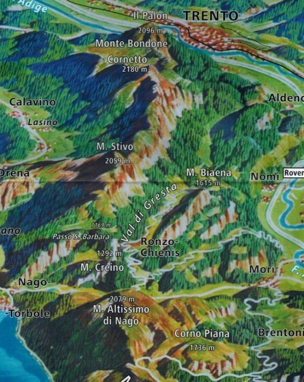 Jezioro Garda / Gardasee. Wodoodporna mapa samochodowo-turystyczna 102 wydawnictwa Kompass. Fragment 3