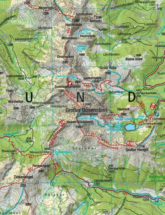 Solktaler, Rottenmanner Tauern, Seckauer Alpen 1:55 000. Mapa turystyczna 223 wydawnictwa Kompass. Mapa 1 - fragment 1