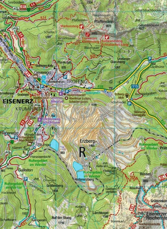 Solktaler, Rottenmanner Tauern, Seckauer Alpen 1:55 000. Mapa turystyczna 223 wydawnictwa Kompass. Mapa 2 - fragment 1