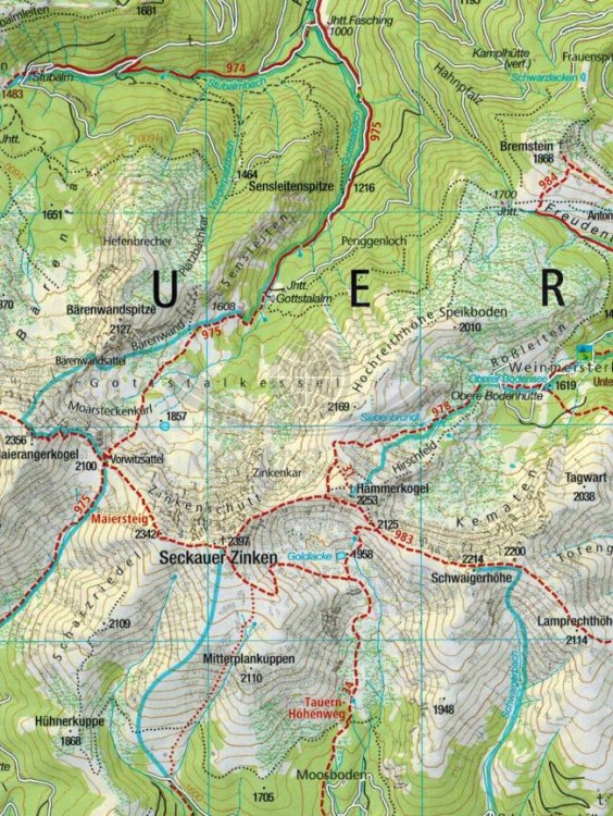 Solktaler, Rottenmanner Tauern, Seckauer Alpen 1:55 000. Mapa turystyczna 223 wydawnictwa Kompass. Mapa 2 - fragment 2