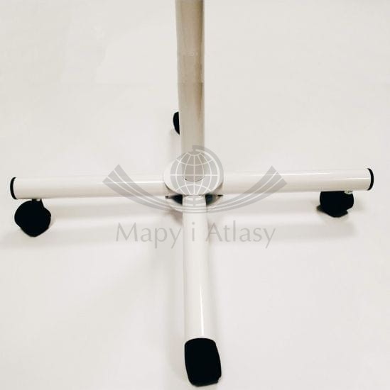 Stojak / wieszak do prezentacji map ściennych. Biały, z regulacją wysokości. Podstawa