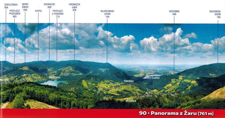 Beskidzkie panoramy. Beskid Śląski, Żywiecki i Mały. Przykładowa panorama 4