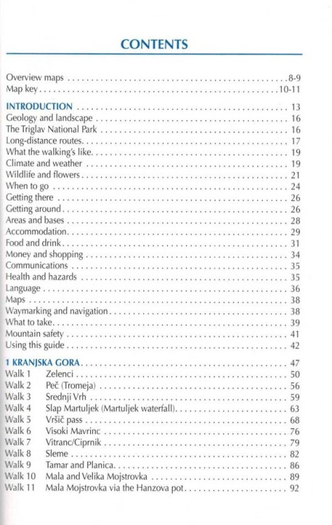 Alpy Julijskie w Słowenii. Trasy górskie i krótkie wędrówki. Przewodnik. Spis treści 1
