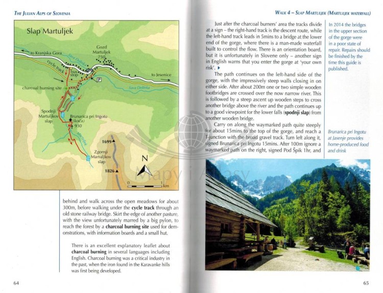 Alpy Julijskie w Słowenii. Trasy górskie i krótkie wędrówki. Przewodnik. Przykładowe strony 4