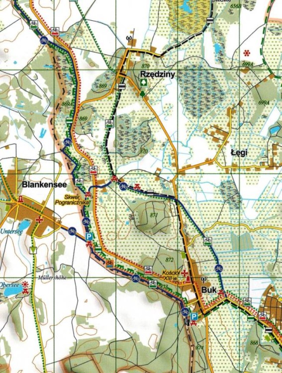 Puszcza Wkrzańska 1:50 000. Mapa turystyczna wydawnictwa EKO-MAP. Fragment 2