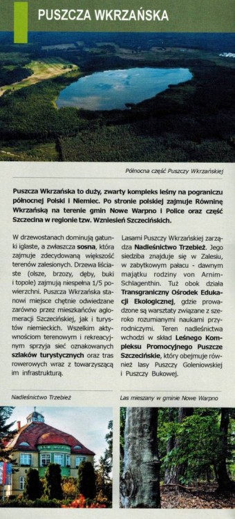 Puszcza Wkrzańska 1:50 000. Mapa turystyczna wydawnictwa EKO-MAP. Informator - fragment