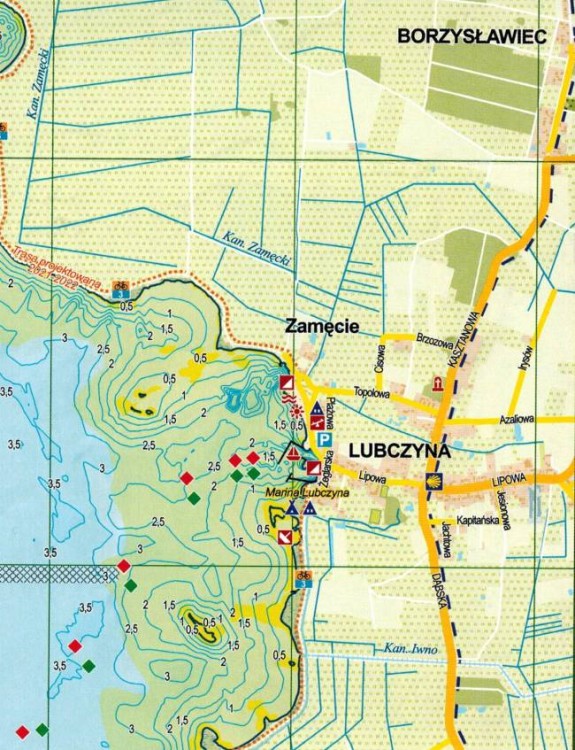 Okolice Szczecina. Zestaw: 5 x mapa turystyczna wydawnictwa EKO-MAP. Jezioro Dąbie - fragment 1