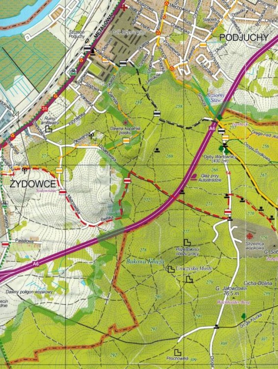 Okolice Szczecina. Zestaw: 5 x mapa turystyczna wydawnictwa EKO-MAP. Puszcza Bukowa - fragment 1